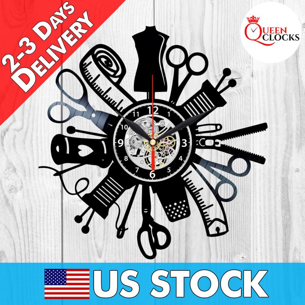 Sewing Clock Vinyl Wall Art Sew Gifts for Women